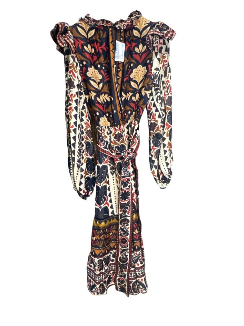 NWT Farm Rio Tapestry Garden High Neck Long Sleeve Dress Medium MSRP $399 - Picture 5 of 13
